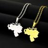 Stainless Steel Outline Venezuela Map Pendant Necklace Heart Map Jewelry