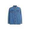 Solid Color Single-Breasted Casual Long Sleeve Shirt Men Shirts Indigo CK515-NJ7
