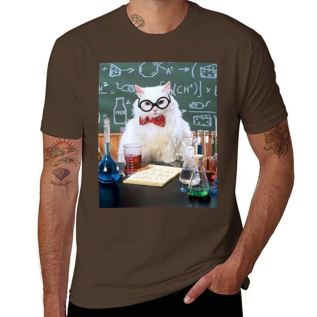 Chemistry Cat T-Shirt anime clothes oversizeds men t shirts