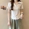 Women's Korean Slim-Fit Polo Collar Short-Sleeve T-Shirt