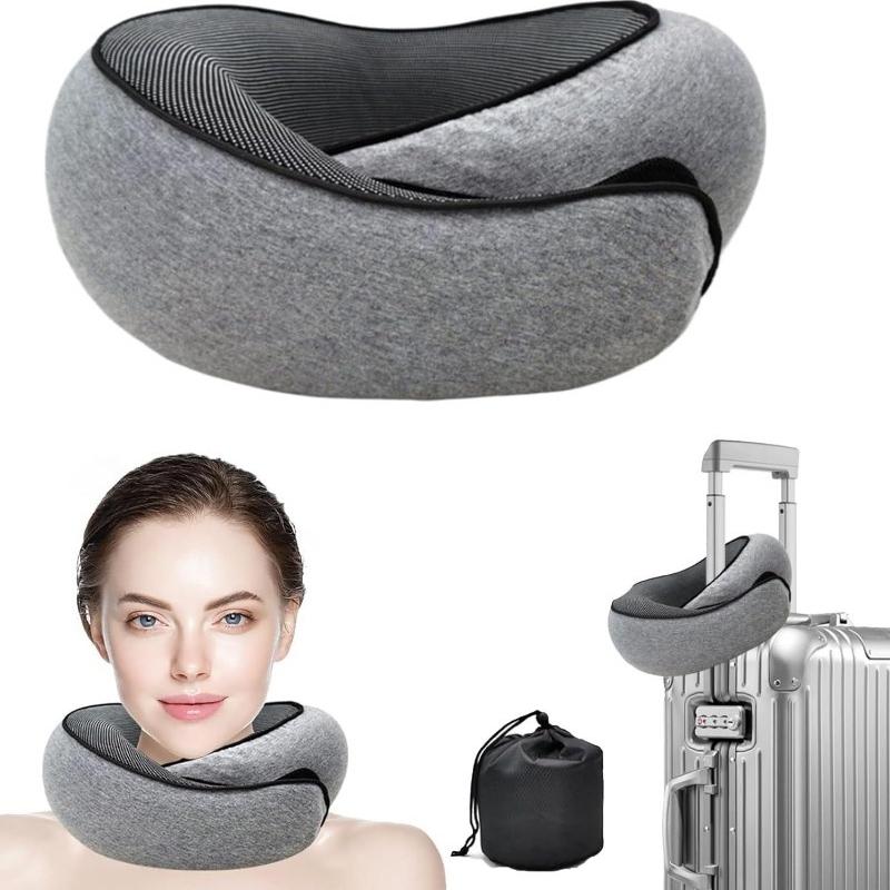 Memory Foam Travel Pillow U-Shaped Neck Support Ergonomic Breathable Lightweight for Airplane Car Office Home Men Women