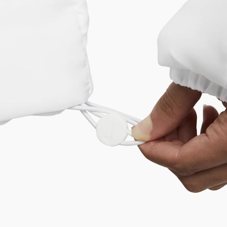 Nike Therma-Fit Loose Hooded Jacket Letter Print Zipper Long Sleeve Coat Women Jackets White FB7672-100