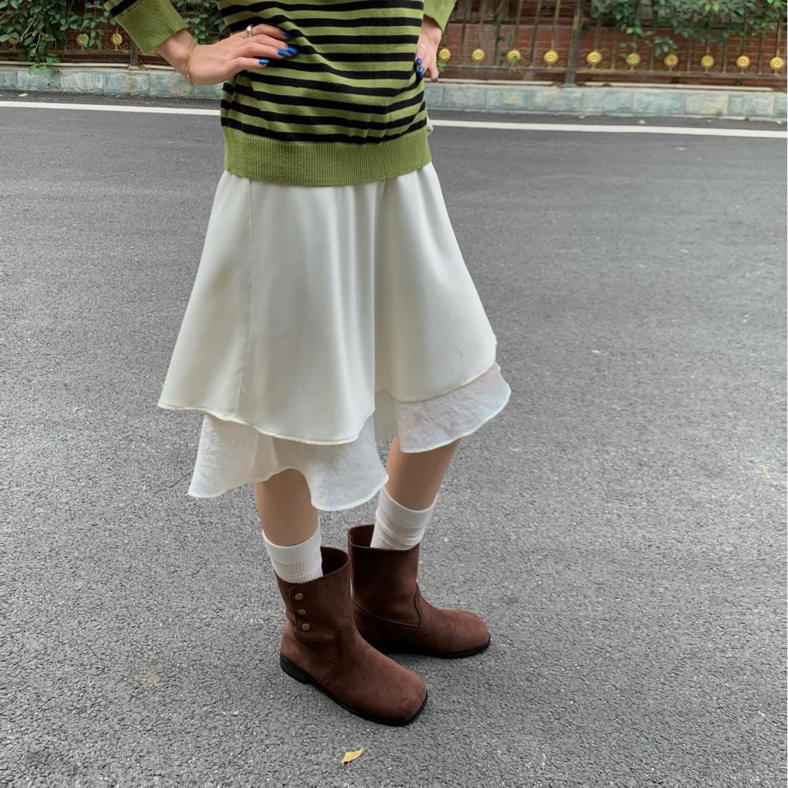 

2025 autumn and winter new round head button thick heel thin Martin fashion short boots two wear women s boots 39 хаки