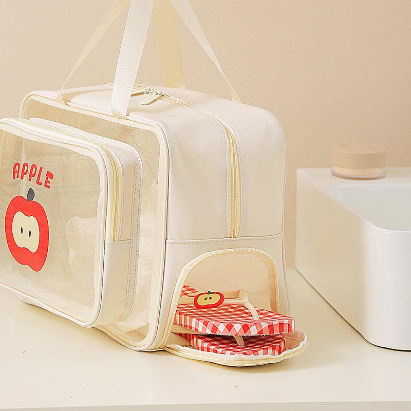 New Transparent Waterproof Travel Toiletry Bag Portable Dry Wet Separation Organizer for Toiletries Cosmetics