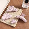 Korean Style Pink Floral Hair Clip - Elegant, High-End Hair Accessory