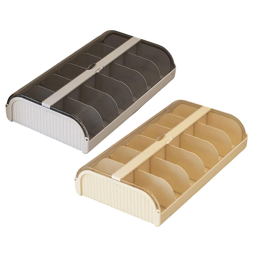 12-Compartment Plastic Organizer Drawer for Underwear Socks Ties and Personal Accessories Featuring Secure Stacking and