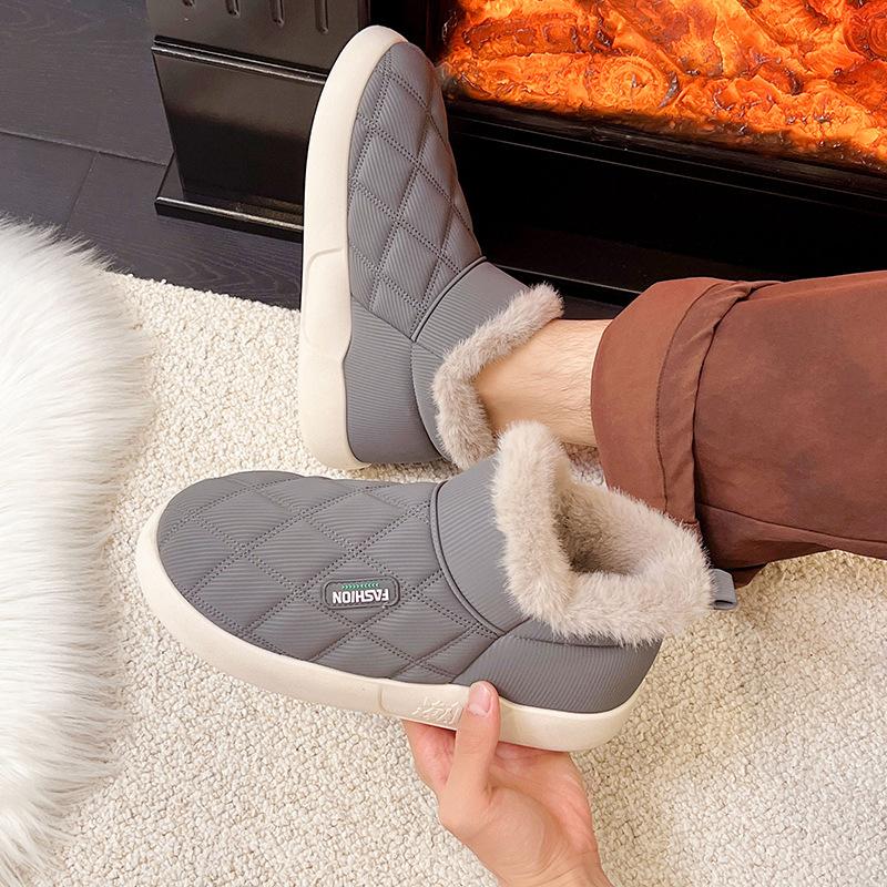 Cotton shoes women's winter velvet bag heel wear low-top warm thick-soled waterproof and non-slip indoor furniture soft-soled snow boots