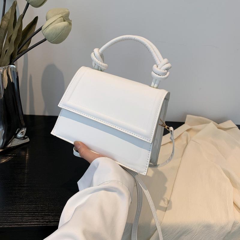 

Повседневная однотонная сумка через плечо 2024 года, новая летняя повседневная сумка, модная простая сумка-мессенджер в иностранном стиле, маленькая квадратная сумка белый