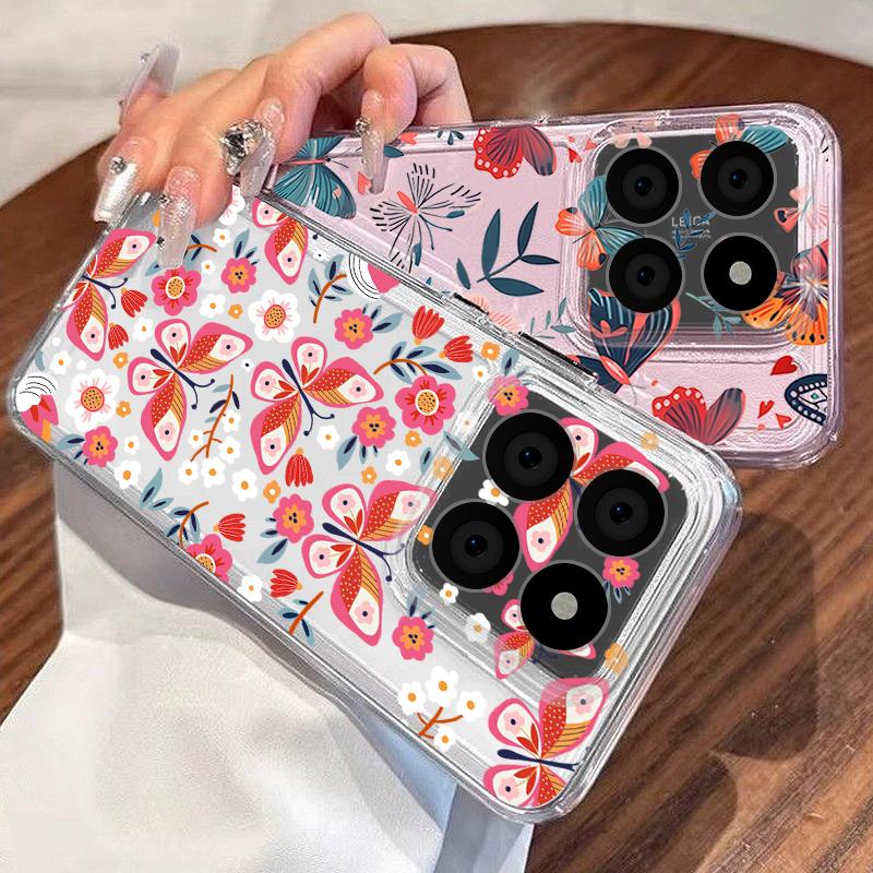 Creative Butterfly Flowers Pattern Case For Xiaomi Redmi Note 15 Pro 4G Funda Redmi Note 14 13 Pro 5G Clear Silicone Soft Cover