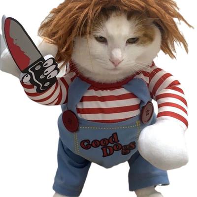 Halloween Internet Celebrity Knife Doll Small Medium Dog Dog Funny Transformation Cat Pet Clothing Supplies