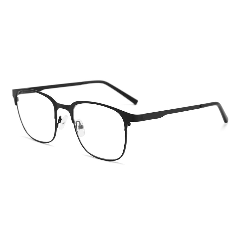 Fashion new flat mirror women's high-end sunglasses men's driving UV400 metal square myopia glasses