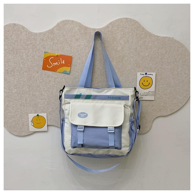 Fashion Nylon Bag Female Shoulder Student Make-Up Bag Large Capacity Versatile College Student Class Messenger Bag