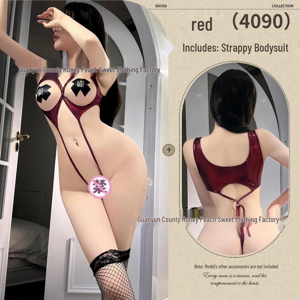 Sleek Cutout Hot Stamping Bodysuit for Nightclub and Private Room