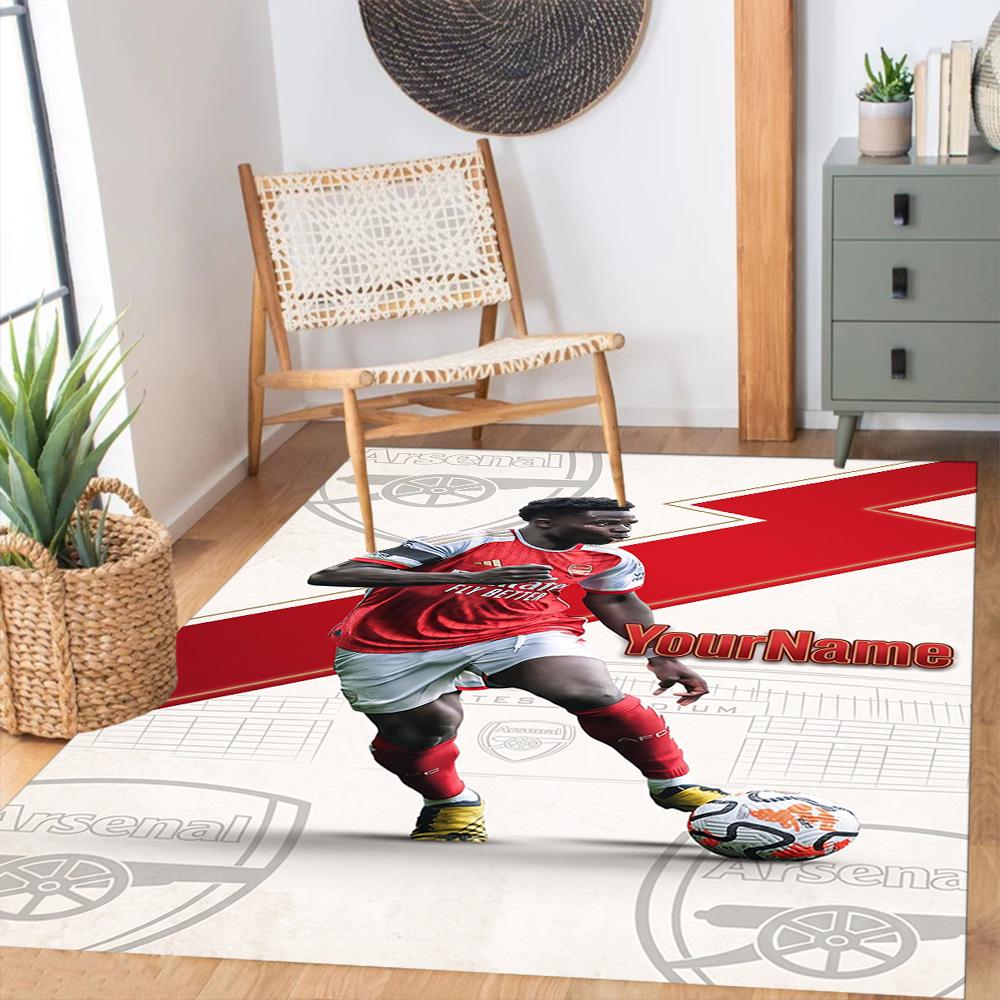 Arsenal Personalized Text Floor Rug Office Rug Perfect for Study room Dormitory Bedrooms Living Rooms Anti-slip Rug Office home decor