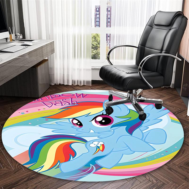 1pc My Little Pony7 Print Round Carpet Chair Round Carpet Suitable for Bedroom Living Room Home Decorative Carpet