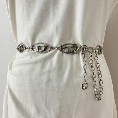 "Women's Silver Waist Chain Belt for Dresses and Sweaters"