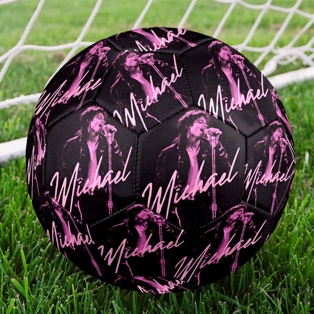 Michael Jackson Print Size 5 Soccer Ball, Standard Match Football for Sports Game and Team Practice, Ideal Gift for Soccer Fans