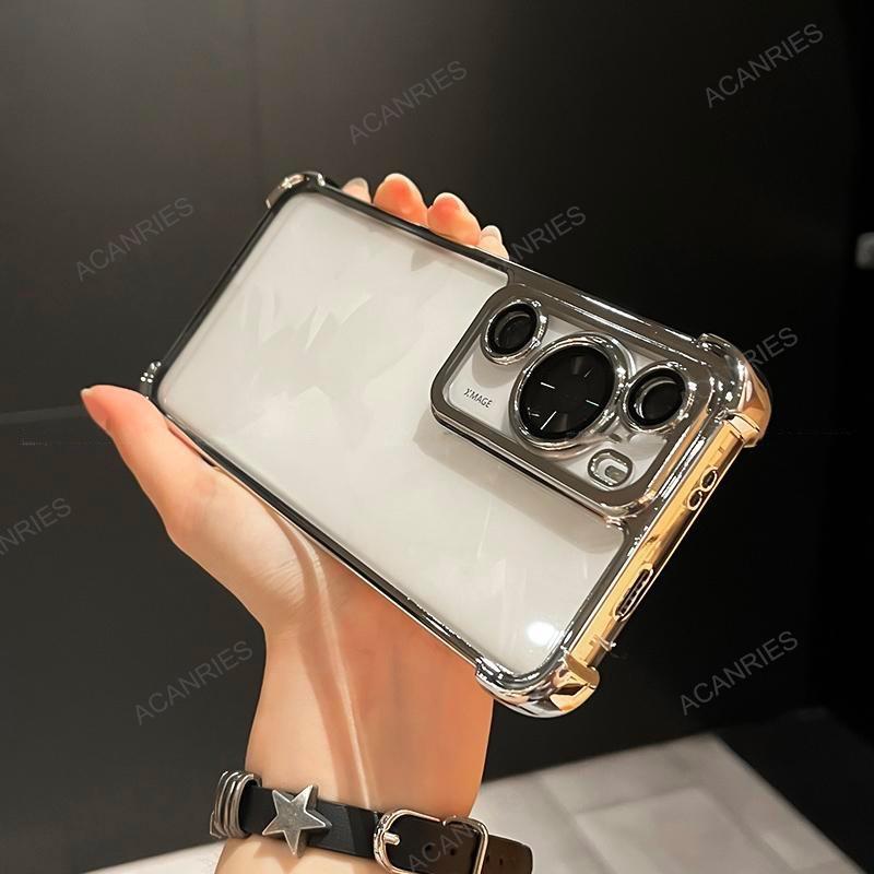 

Для Huawei P60 Pro P50 P40 P30 Pura 70 Ultra Mate 30 40 50 60 P Plating силиконовый мягкий чехол 40pro Four Corners Anti-Shock Cover P60 серебряный