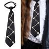Elegant Pearls Studded Tie for Women Men Unisex Uniform Tie for Casual Formal Wear Necklace Tie for Night Event Daily Use