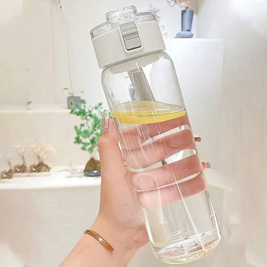 Muji Sports Fitness Large-Capacity Transparent Water Bottle for Outdoors, Travel & Office