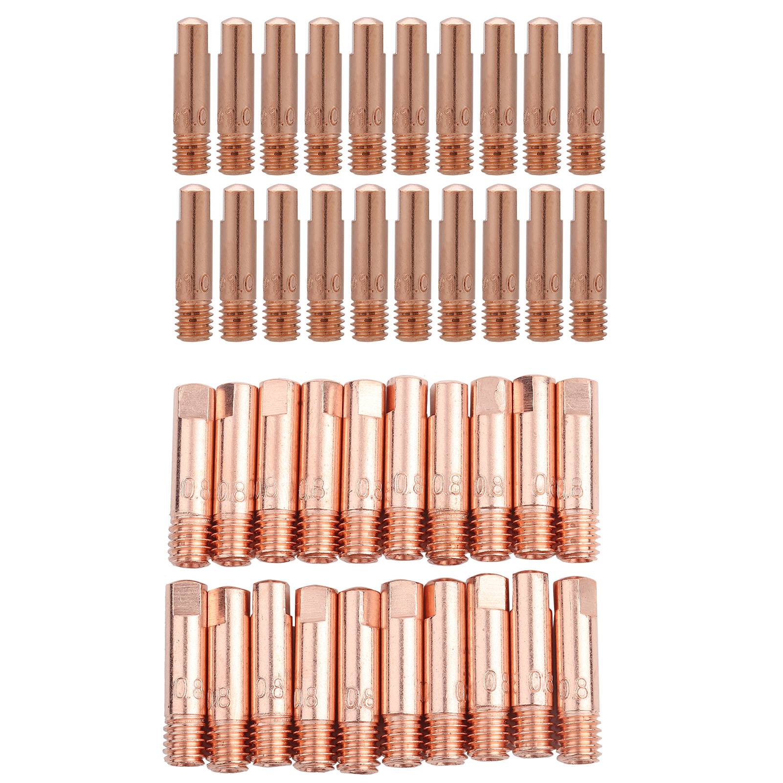 

20Pcs Red Copper Contact Tip 0.8/1.0mm Resistant To High Temperature Corrosion Fit For Binzel 15AK MIG/MAG Welding Torch 1mm