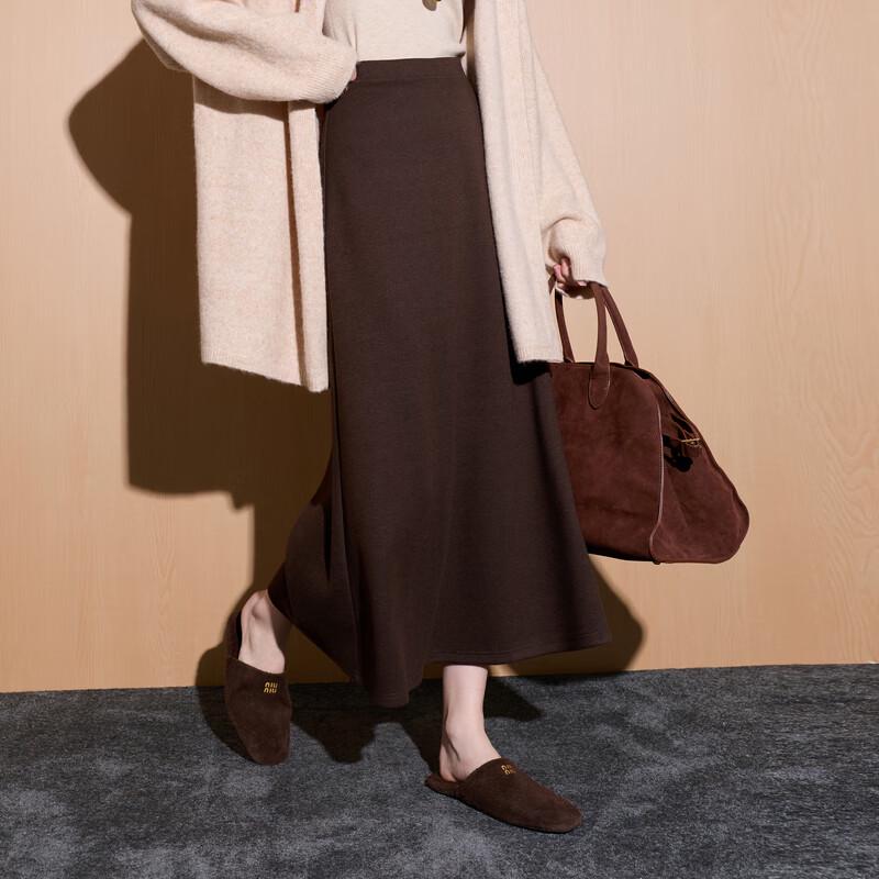 Sancai 2025 Winter Elegant A-Line Long Skirt