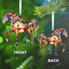 Charming Car Decoration Pendant Colorful Horse Design Acrylic Expressive Fade Resistant Silhouette Glossy Finish Perfect Accessory Auto Charm