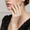 Minimalist Gold-Tone Six-Prong Moissanite Ring Women Sterling Elegant Fashion Jewelry