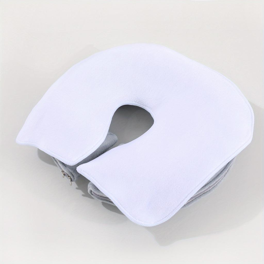 1pc Heart-Shaped U Face Perforated Massage Towel - Soft Fluffless Machine Washable Durable for Spa Beds/Tables & Beauty Parlors