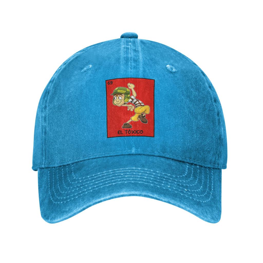 El Toxico - El Chavo Del Ocho Washed Denim Cap Casual Baseball Caps Adjustable Hat Summer Unisex Baseball Hats