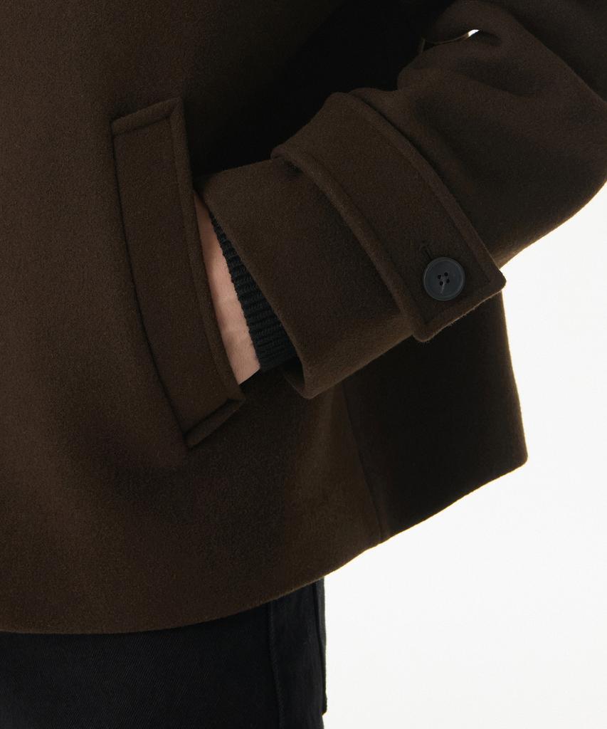 Musinsa Standard Wool Blend Oversized Short Balmacaan Coat [Baroque Brown]