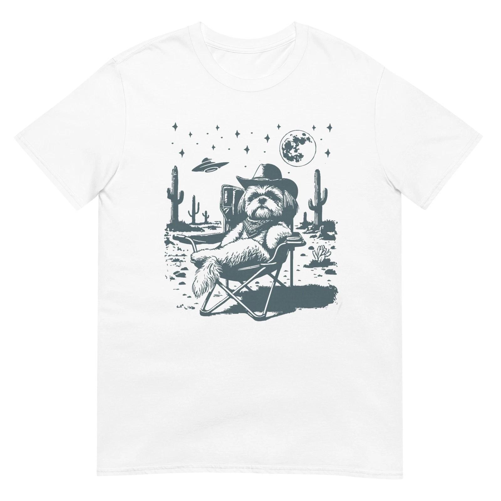 Vintage Shih Tzu Cowboys UFO Western T-Shirt S