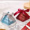 25PCS Red Bronzing Happy Candy Box Creative European Ins Small Fresh Souvenir Triangle Wedding Box