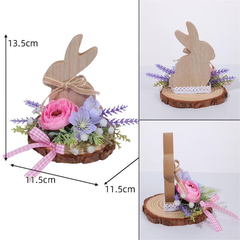 Holz Osterhase Skulptur Tierfigur Ornament Frühling Heimdekoration Für Kaminsims Bücherregal Tischplatte Display