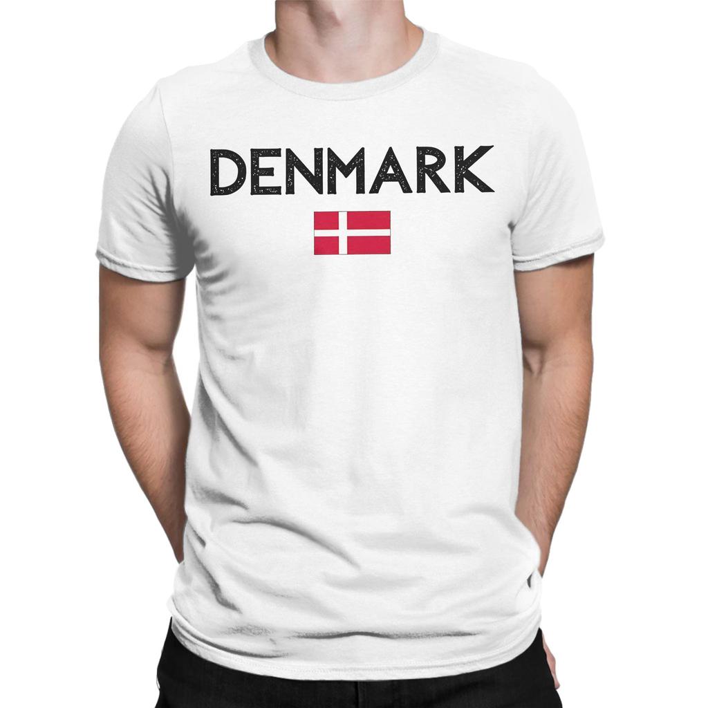 Men Flag of Denmark T Shirts Cotton Clothing Leisure Short Sleeve Crew Neck Tees Plus Size TShirts