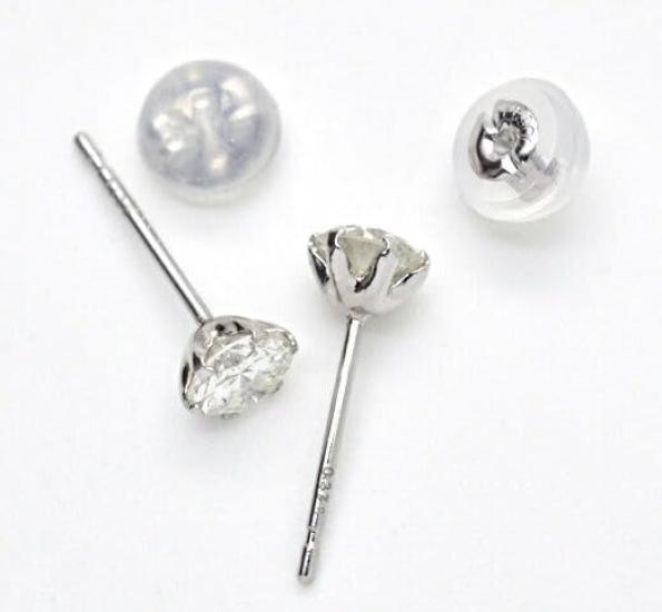 Single Diamond Earrings K18 Pt900 Gold Stud Earrings Diamond Carat Jewelry Accessories Quality Assurance Card Included First Diamond xmas Jewelry