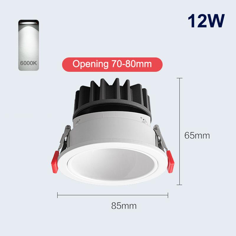 Recessed Aluminum Cob Led Downlights 7W 10W 12W Led Ceiling Lamp Led Spot Lights Background Lamp Indoor Lighting 110V/220V