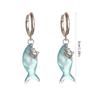 Vibrant Ocean Style Dangle Earrings Lightweight Blue Fish Shaped Ear Rings Fashion Ear Accessory for Casual Outings