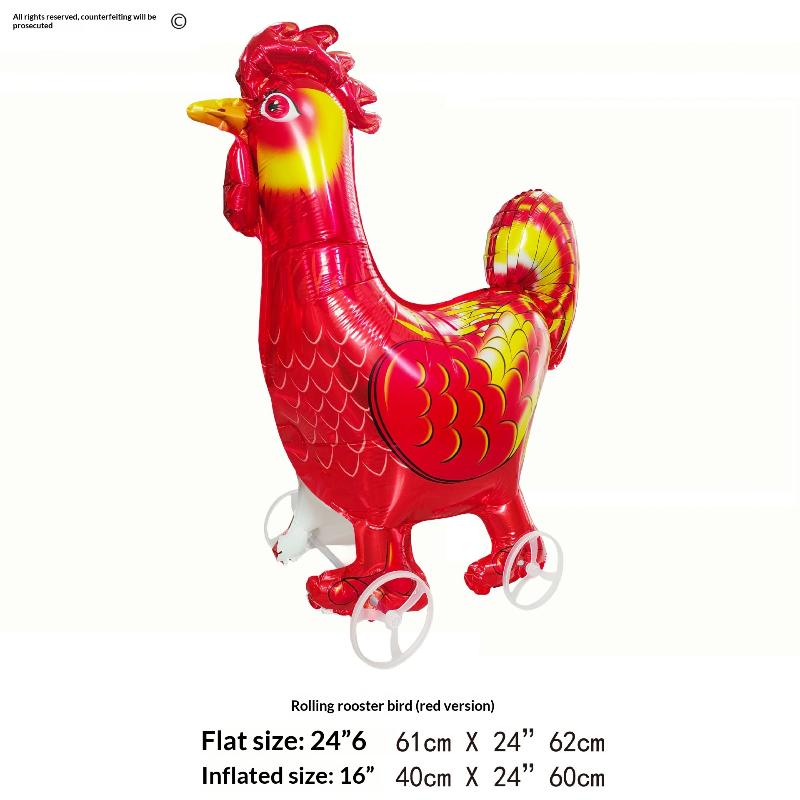 4D Cartoon Folienballons Elefant Stehender Laufender Ballon mit Rad für Kinder Geburtstagsfeier Dekoration Babyparty