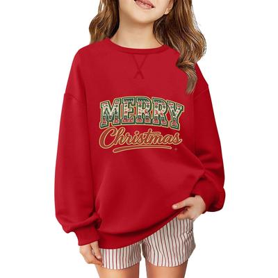 Kinder Modisches Lässiges Langarm Locker Weihnachts-Print Pullover Sweatshirt