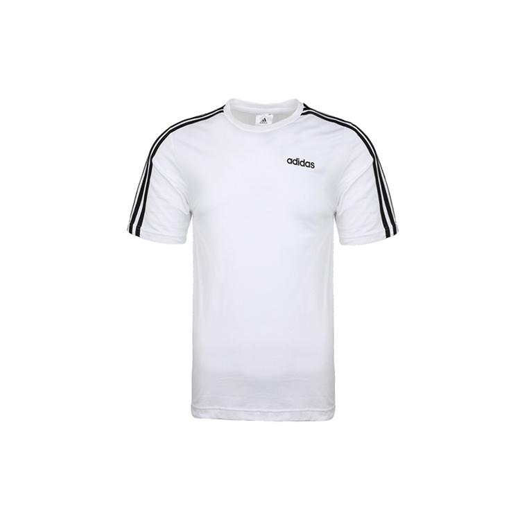 adidas E 3S Tee Classic Stripe Training Sports Round Neck Short Sleeve White Men s DU0441 XXL