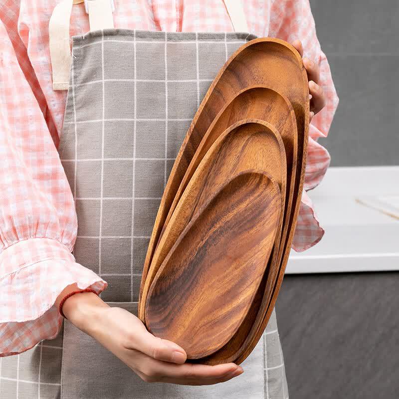 Acacia Wood Irregular Snack Serving Tray