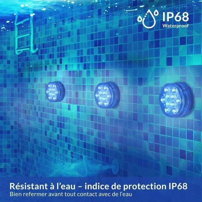 Lampes flottantes pour piscine 16 couleurs 4 effets lumineux Étanche LED télécommande - ANSMANN