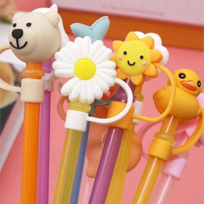 Household Silicone Material Dustproof Reusable Easy To Clean Cute Cartoon Straw Cap Plug Universal Plug Accessories