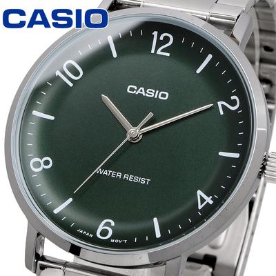 Quartz Deep Green Metal Overseas Model Watch, Watch, Men's Watch, Band, MTP-VT03D-3B