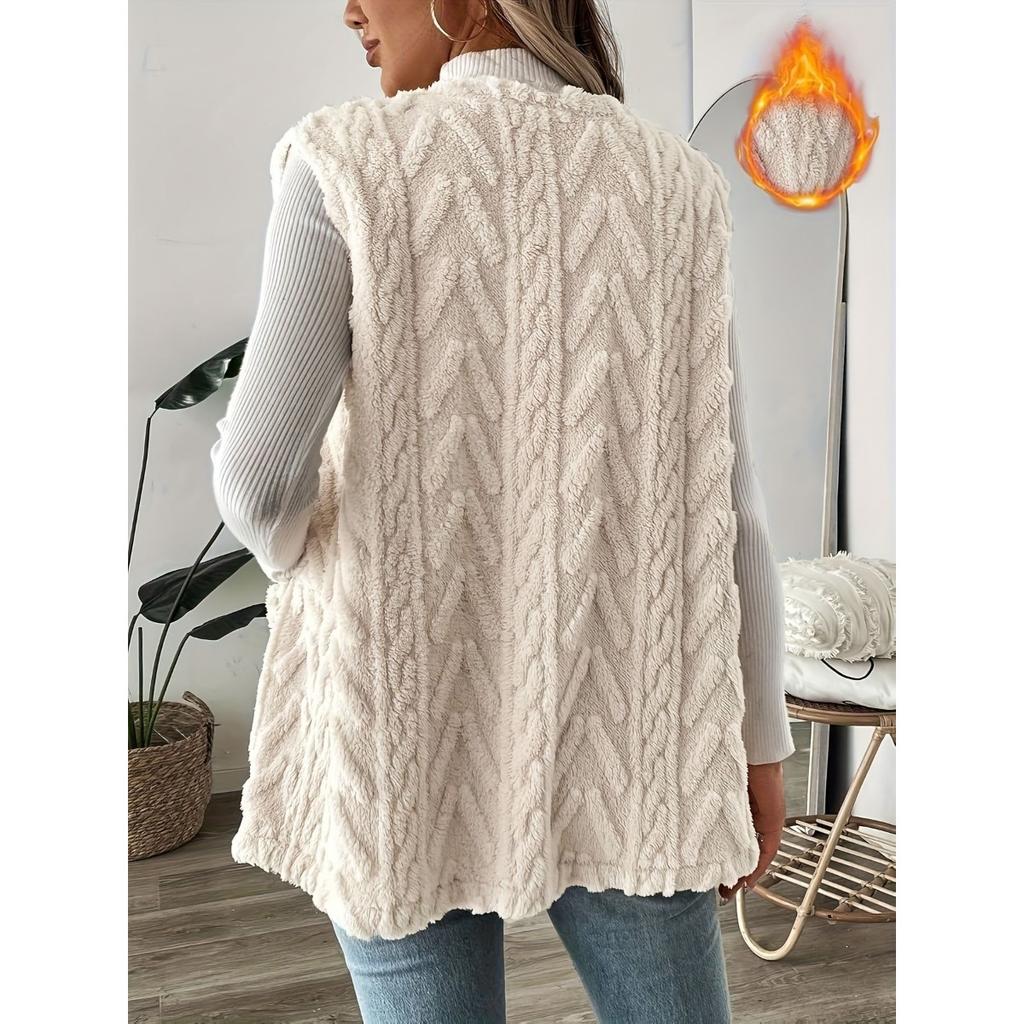 Ny høst- og vintervest med pelskåpe og allsidig jakke, med camisole-skulder og vest i imitert lammeull