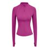 Yoga jacket women's 1011 new slim zipper long-sleeved stand-up neck yoga clothing sports outdoor fitness clothing top