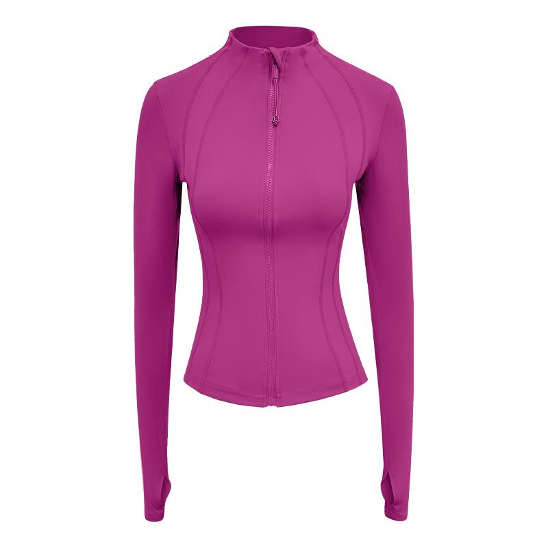 Yoga jacket women's 1011 new slim zipper long-sleeved stand-up neck yoga clothing sports outdoor fitness clothing top