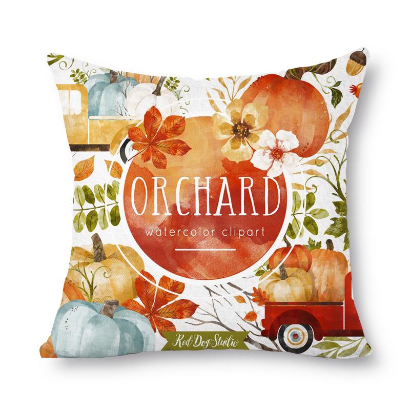 Thanksgiving Autumn Leaves Golden Short Plush Pillow Cover Office Sofa Cover Cushion Cover