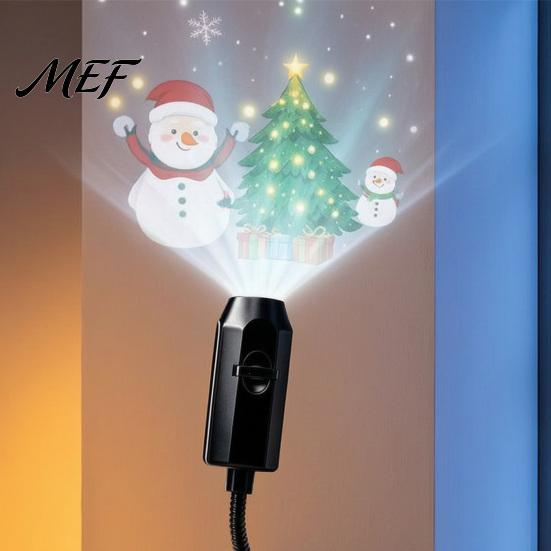 LED Ambient Lamp USB Projector Light for Christmas, Flexible Gooseneck Night with 6/10/15/20 Xmas Decorative Projection Films, Bedroom Ceiling